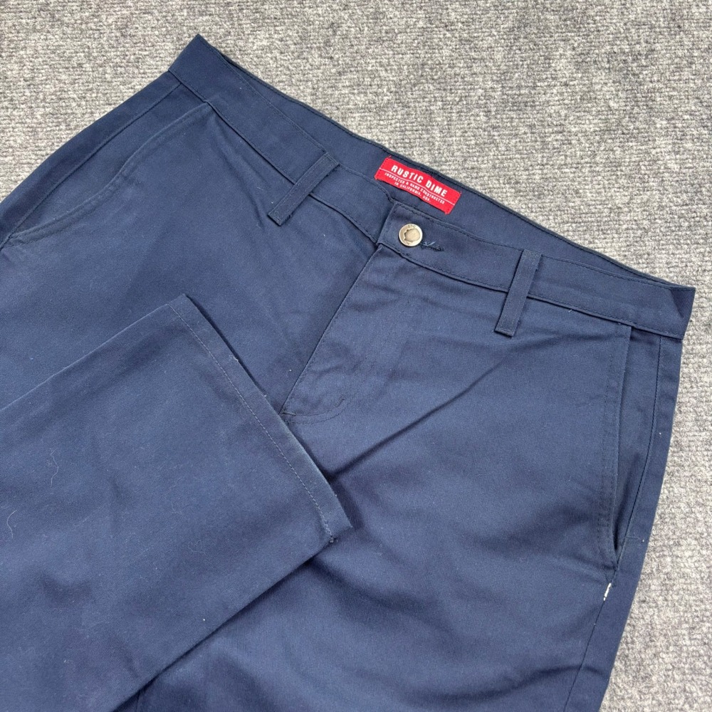 Rustic Dime Workwear Pants 32 Navy Blue Straight Leg Made in USA Men's